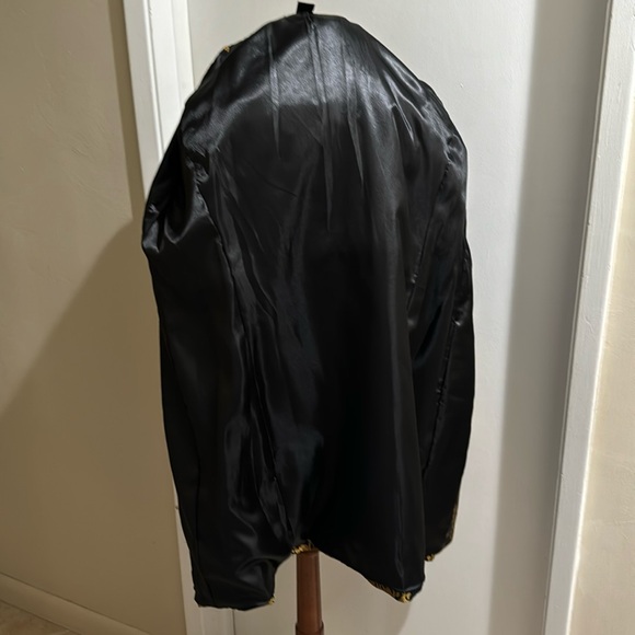 Carole Little Vintage Brocade Richly Decorative Black Gold Duster Coat Size 10 - Picture 10 of 12